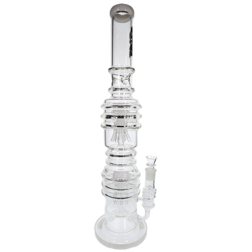 22 INCH ZOMBIE GLASS DOUBLE TREE PERCOLATOR MULTI RIM GLASS WATER PIPE 2042GM        